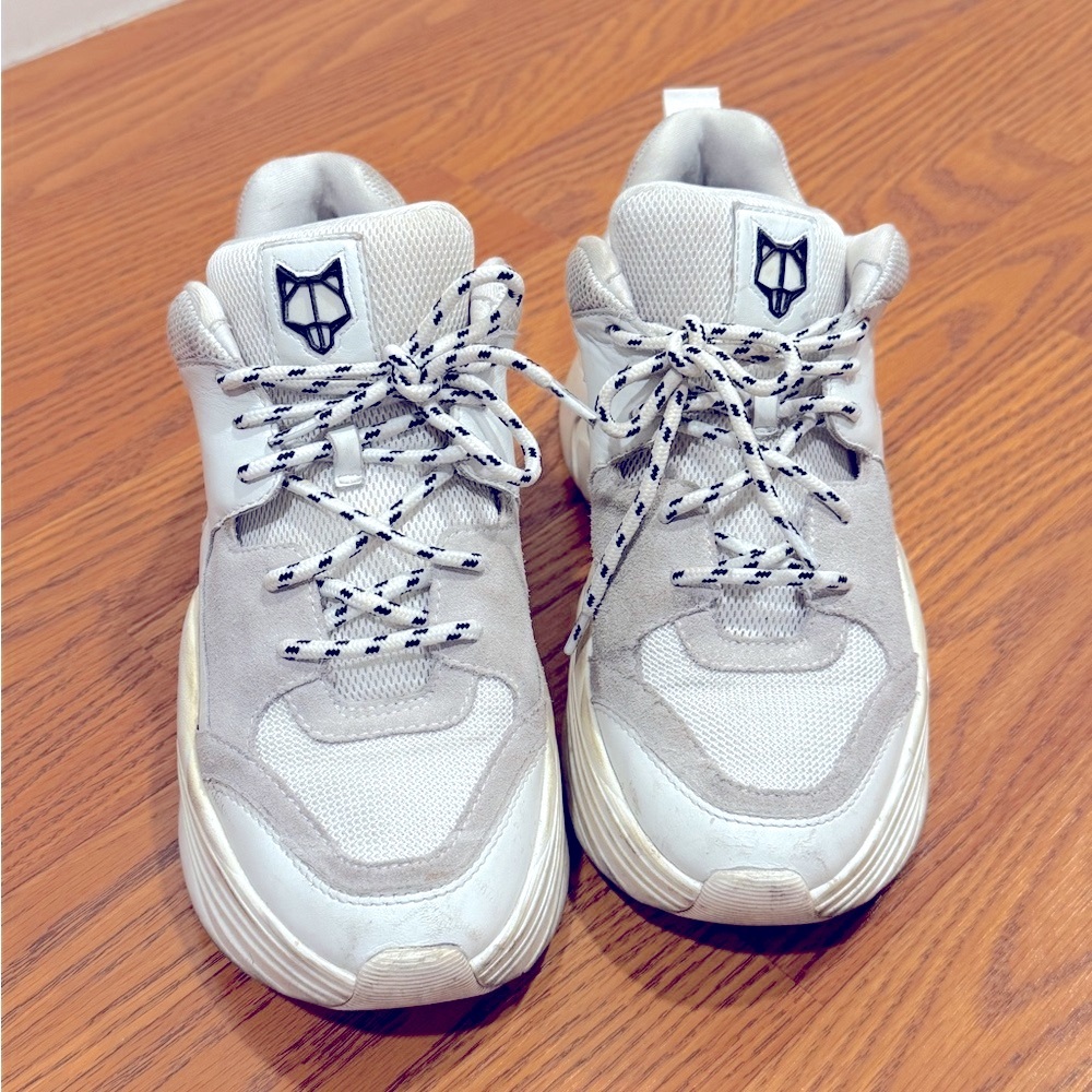 Naked Wolfe White and Gray Sneakers size 8.5